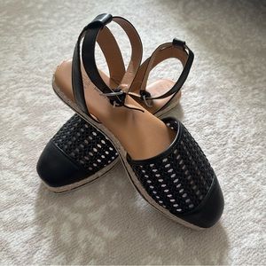 NWT Time and Tru Black Ankle Strap Sandal Shoe